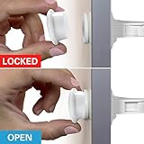 Novaato Magnetisches Schrankschloss, 4x Schlösser Als Unsichtbare Kindersicherung Für Schränke-Schubladen, Ideal für dunkle Möbel - 5
