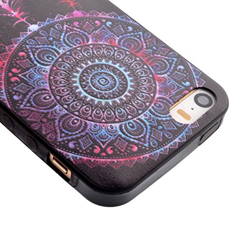 Aomoli Funda para iPhone 5S SE Carcasa Serie Negra TPU Funda Silicone Protectora Carcasa Flexible Ligero Funda Ultra Delgado Caja Anti Rasgu  os A prueba de polvo Casco Anti Choque para iPhone 5S SE Case Atrapasue  os