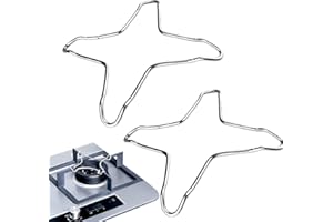 XKSOCT 2 Stück Gasherd Top Gas Cross Pan Holder Star Bratpfanne Ring Edelstahl Shock Absorbing Star Gas Herd Top Gitter Universal Top Ultra Light Gas Herd Kaffeemaschine Backofen Küche Verwendung