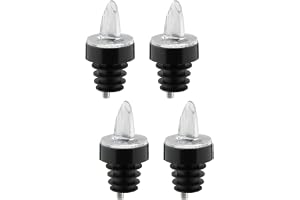 Westmark 4 sprit-hällpip för flaskor, Dosering mha luftrör, Med dekorativ ring, Plastkorkar, Jet-Pour, Genomskinlig/svart, 41