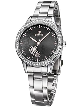 ufengke® luxusfreizeit goldenen blume kleid quarz wristarmbanduhren für frauen mädchen-schwarzes zifferblatt