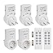 Produktbild DEKOMORE 5 Stück Funksteckdosen Smart Funkschalter mit 2 Fernbedienung Funksteckdose Reichweite 20-30m Funkschalt Set Plug & Play – 230V / 2300W