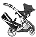 Duellette 21 BS combi Double Pushchair Twin Tandem complete carrycot/converts to seat unit. Free rain covers and 2 free Black footmuffs. Midnight Black by Kidz Kargo
