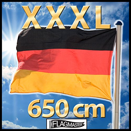 FLAGMASTER® Aluminium Fahnenmast 6,50 m, inkl. Deutschland Fahne + Bodenhülse + Zugseil, 3 Jahre Garantie - 3