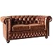Produktbild Chesterfield Design 2ER Sofa"Manchester" | 150x70x85 cm, Spaltleder, Vintage Braun | Zweisitzer