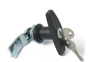 MACHSWON Serratura con maniglia a T per rimorchio, fissaggio posteriore Serratura con maniglia a T Cassetta degli attrezzi Serratura per porta del garage con 2 chiavi per camper camper, nero