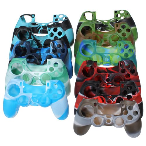 Preisvergleich Produktbild Camouflage Silikon Protective Case Handy Cover für PS4 Controller