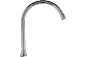 BAGNOCLIC - Canna Alta ad Ombrello 25 cm per Bagno e Cucina | Attacco Universale Standard | Materiale Ottone Cromato | Finitura Cromata Lucida, Cromo, Ottone