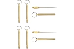 WIYOULD 6 pezzi stuzzicadenti in titanio portatile in metallo con portachiavi frutta picks impermeabile all'aperto picnic campeggio stuzzicadenti portatile - oro