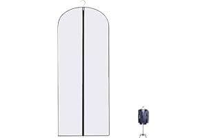 COCCCOON Dress Bags Covers Long, Garment Covers for Long Dresses, Clothes Cover Garment Bags Full Length Dress Cover with Zipper, 60 x 140cm Black Border Clothing Protector for Storage and Travel