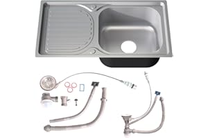 Melko Evier inox encastrable, cuisine évier en acier inoxydable, accessoires carrés