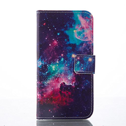 SKYXD für Samsung Galaxy S6 Edge Hülle Leder Fantasie Bunte Stern Muster Folio Klappbar Handy Tasche Schutzhülle [Magnet / Brieftasche Kartenfach / Standfunktion] Klapphülle mit [Handyanhänger + Eingabestift] Zubehör Set für Samsung Galaxy S6 Edge G925F Case Bookstyle Flip Leather Cover With [Stylus and Dust Plug] - 2