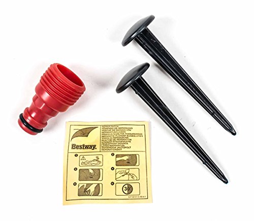 Wasserrutsche mit Rampe, 1 Bahn, Gartenschlauch-Anschluss, Anker, Adapter, Flicken, Länge ca. 5,50 m - 2