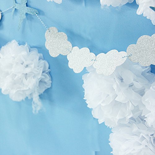 SUNBEAUTY 3 Meter Flugzeug Wolke Blumen Krone String Girlande Dekoration Kinderzimmer Party Feier (Flugzeug & Wolke) - 3
