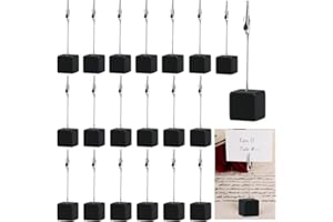 STOUCLA Alligator Clips with Wooden Base,Memo Clip Holder,Crocodile Memo Clip for Pictures Card Paper Note Clip,Shop Display Price Tag (Black-20 Pack)