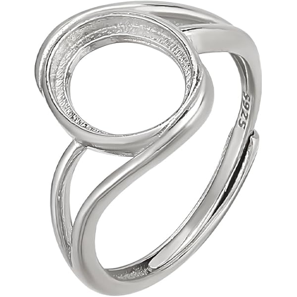 BENECREAT 925 orecchino In Argento Sterling A 5 punte con Griffe, Base per Anello Da 12.6x14.5mm per Creazione di Gioielli con Pietre Preziose Irregolari, Orecchini Fai Da Te (Platino