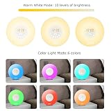 Sunvito 4 in 1 Wake Up Light, Sonnenaufgang Wecker 7 Farben Nacht Licht mit Natur Sounds, Snooze Funktion, FM Radio, Touch Control und USB Ladegerät - 3