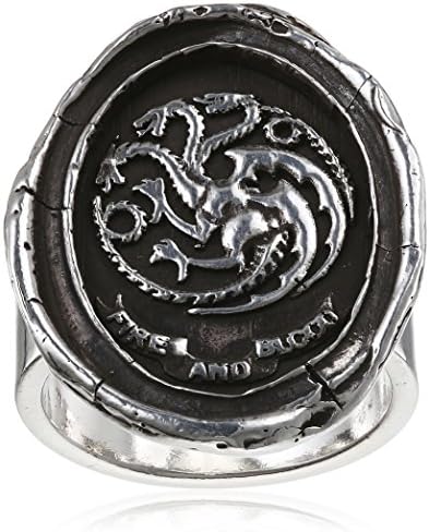 Pyrrha Unisex X Game of Thrones Unisex 925 Sterling Silver House Targaryen Talisman Ring