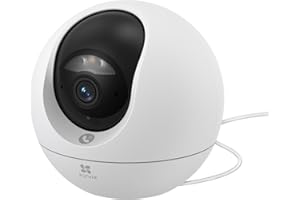 EZVIZ 4K Telecamera di sorveglianza WiFi interno 360° Telecamera IP 8MP, AI Rilevamento persone/animali domestici/rumore, visione notturna a colori, monitoraggio e zoom automatico, chiamata