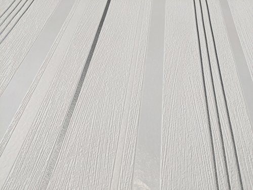 Vlies Tapete Rasch home style weiß silber grau streifen floral Putz Struktur (Streifen 420302) - 3