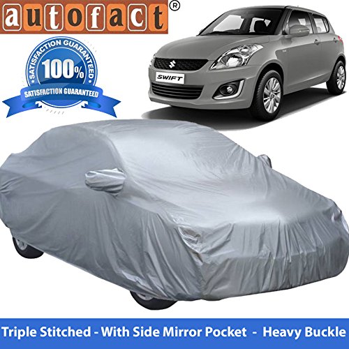 Autofact Premium Silver Matty Triple Stitched Car Body Cover with Mirror Pocket for Maruti Swift RS.849 (58.00% Off) - Amazon