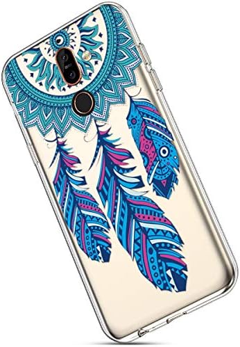 Ukayfe Case for Nokia 7 Plus, Transparent Flexible Silicone with Colour Pattern Design Ultra Thin Soft Crystal Clear TPU Rubber Protective Shockproof Phone Case Cover for Nokia 7 Plus-Dreamcatcher