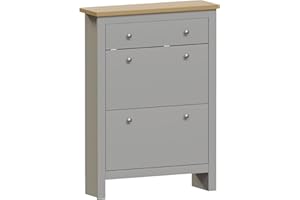 Vida Designs Szafka na buty Arlington, drewno inżynieryjne, szary i dąb, wys. 108 x szer. 78 x gł. 24 cm