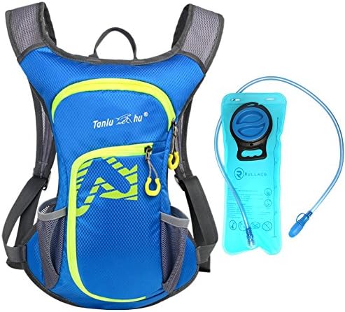 Rullaco 12L Hydration Pack with 2L Water Bladder – Waterproof Camping Hiking Running Biking Trekking Climbing Cyclng Hydration Backpack &amp; Rucksack – Sports Outdoor Water Reservoir Bag For Women Men (Blue)