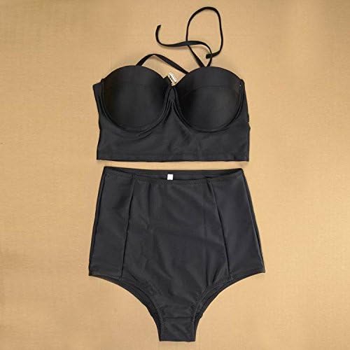Plus Size Swimwear Push Up Swimsuit Women Bikinis High Waist Bikini Set May Black Large Size Swimwear Female 3XL,Black,XL