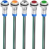 Lot De 4 Lampe LED 12mm 3V-9V Indicateur Signalisation Étanche Vert - Métal Avec Fil