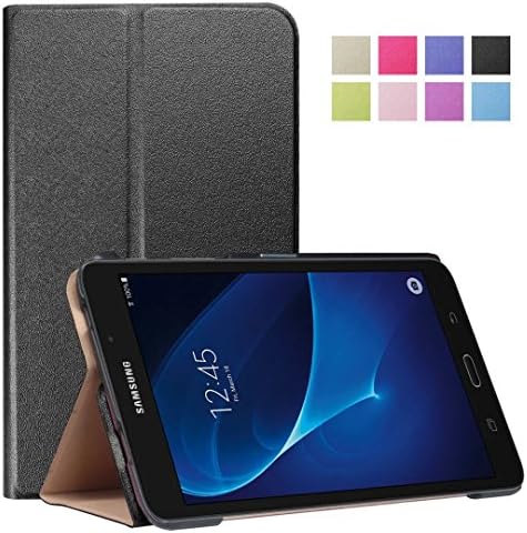 SOTEFE Folio Case Samsung Galaxy Tab A6 10.1'' - Utra Slim Cover Case Protective for Samsung galaxy tab A 10.1 inch 2016 SM-T580/585 + Screen protector film - Black