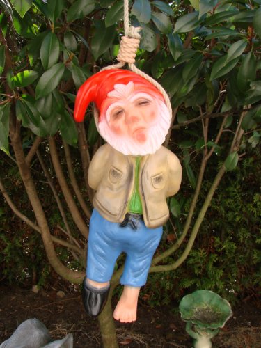 Gartenfigur Zwerg erhängt H 40 cm