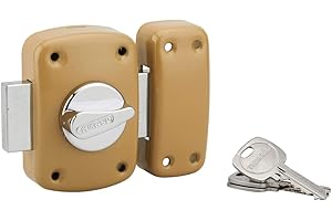 FERNAND THIRARD - Verrou à Bouton Corvette pour Porte d'Entrée - Cylindre Laiton 60 mm - Ø 23 mm - Acier - 3 Clés Crantées - Sécurité Domestique - Époxy Bronze - Hauteur 90 mm - Largeur 60 mm