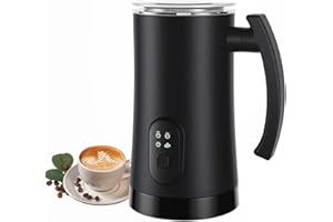 SKYLILY Electric Milk Frother,Hot & Cold Electric Milk Warmer with Temperature Control Automatic Whisk for Coffee, Latte, Cappuccino Hot Chocolate, Iced Frappe - Coffee Gifts for Coffee Lovers (Black)