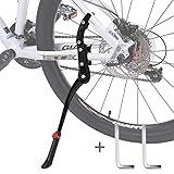 【Altura ajustable】El ajuste de altura le permite ajustar la inclinación de la bicicleta estacionada individualmente.El diseño de fondo antideslizante y las patas de plástico anchas evitan que la bicicleta se resbale y se resbale en el lodo. La goma de este soporte para bicicletas brinda estabilidad