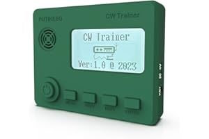 PUTIKEEG Mini CW Trainer Morse Code Trainer Mit Anzeige, Moore Simo Wales Code Kurzwelle Radio Telegraph Schlüssel Auto Key Learning CW Radio für Telegraph Praxis Mit Der netzanschluss. (Green)