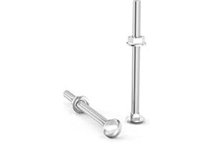 ORTAVA Viti a testa tonda M6 × 80 zincate DIN 603 (20 pezzi) con dado flangiato esagonale, in acciaio al carbonio, viti a testa tonda piatta