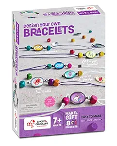 Chalk and Chuckles Art and Craft Bracelet Jewellery Making Kit for Kids Ages 7, Gift for Girls 8 9 10 11 12 Years Old - Stylish Creative DIY Toy