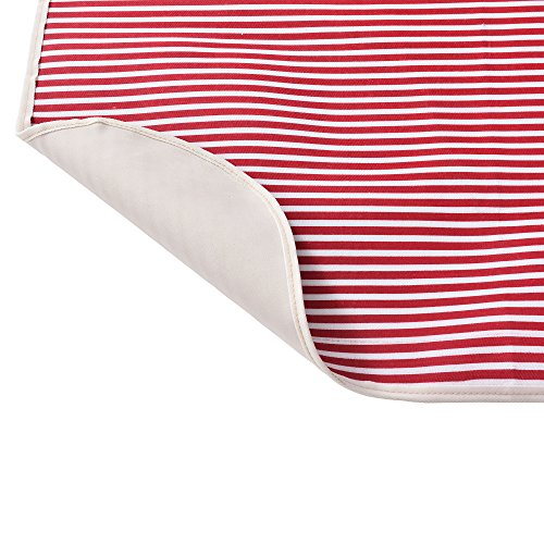 [casa.pro]® Picknickdecke – 200x147cm – mit wasserabweisender Rückseite + Tragegriff (rot) - 4