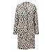 Produktbild Geili Damen Wintermantel Lang Wollmantel Warme Leopard Muster Wolljacke mit Reverskragen Damenjacke Frauen Knopf Winterjacke Übergangsjacke Strickjacke Outwear Coat mit Taschen