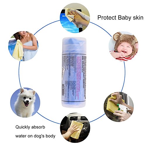 Gugutogo Natural Soft Chamois Leather Car Cleaning Cloth Washing Suede Absorbent Towel(Color blue)
