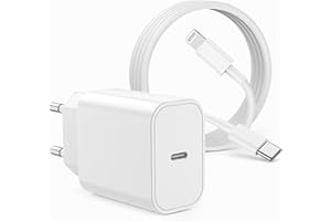 JEENEK Chargeur iPhone Rapide [Apple MFi Certifié], USB C 20W Chargeur iPhone Original avec Câble Lightning 2M,Type C Power Adaptateur Secteur pour Apple iPhone 14 Pro Max/13 Pro/12 Mini/11/XR/XS/SE/8/7/iPad