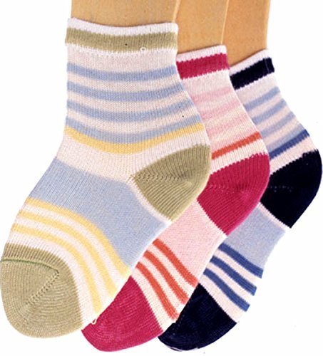 Baby Socks Hooped (Pack of 3 Pairs) - Summer Clearance Sale - Pack of 3, multi-coloured, 0-1 months