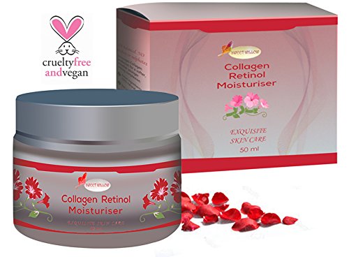 Sweet Willow® Collagen Retinol Moisturiser With Vitamin C & Hyaluronic Acid, Infused with Silk Protein and an Exclusive Combination of Natural Extracts to Increase Cell Regeneration and Collagen Production Facial Moisturising Cream Delivers Enriched Nourishment and Intensive Moisturising to Restore Elasticity and Improve Radiance and Luminosity. Luxurious, Anti-Ageing Treatment for a More Youthful Complexion....GUARANTEED