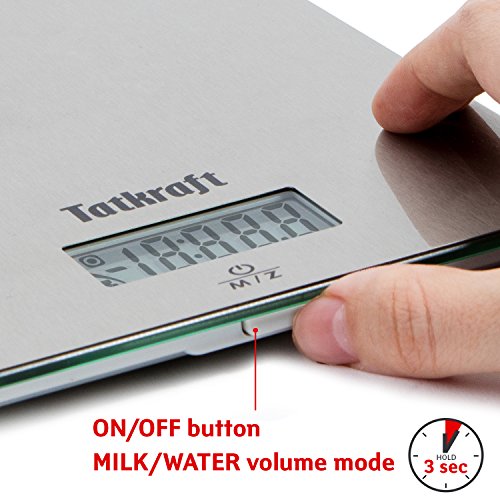 Tatkraft Hi-tech Digitale Küchewaage 5Kg Wand Montage Edelstahl - 4