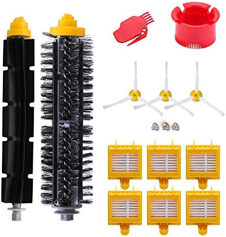 Veyette iRobot Roomba Replacement Parts, iRobot Accessories 760 770 780 790 Series with 6 Pack filters, 3 Pack side brushes, 1 Pack Bristle Brush, 1 Pack Flexible Beater Brush and Cleaning Tools