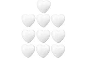 Toyandona 10 Styroporkugeln in Herzform für Tischdeko Hochzeit 6 cm (weiß)