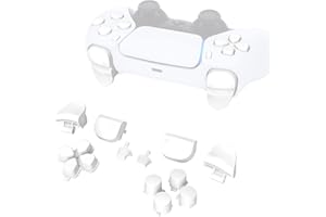eXtremeRate Tasti Ricambio per ps5 Controller BDM-010/020,D-pad Trigger R1 L1 R2 L2 Grilletti Pulsante Share Option per ps5 Joystick con Cacciavite-Bianco