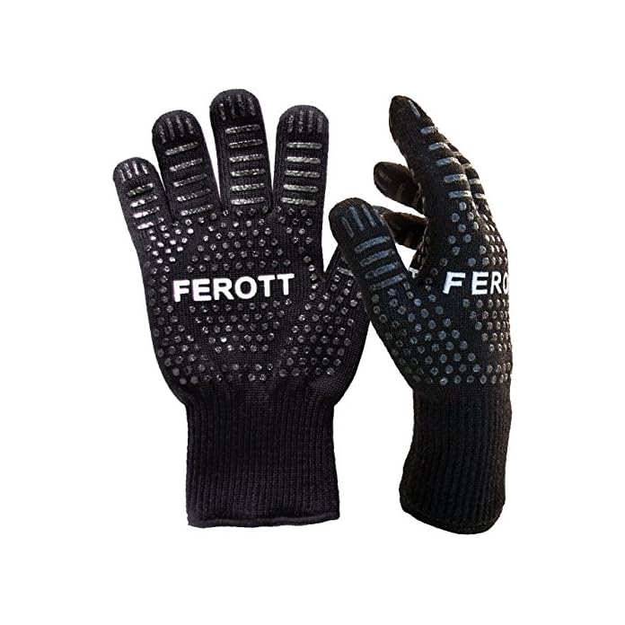 Original Ferott Bbq Grillhandschuhe In Profi Qualitt Mit Zertifikat Feuerfest Und Hitzebestndig Bis 500c Schutzhandschuh Fr Mann Und Frau Topfhandschuhe Grill Zubehr Fr Kohlegrill Gasgrill Smoker