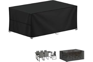 LAMUNI Large Garden Furniture Covers, 190x90x80cm Outdoor Garden Furniture Set Cover, 420D Oxford Patio Table Covers Waterproof Patio Furniture Covers for Outside Chair and Table Rattan Sofa Cover